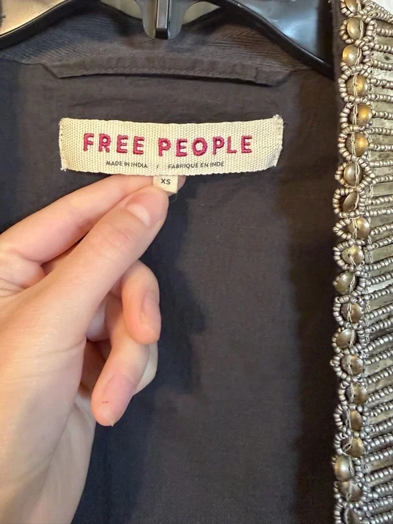 Free People Embellished Black Jacket XS - Picture 2 of 4